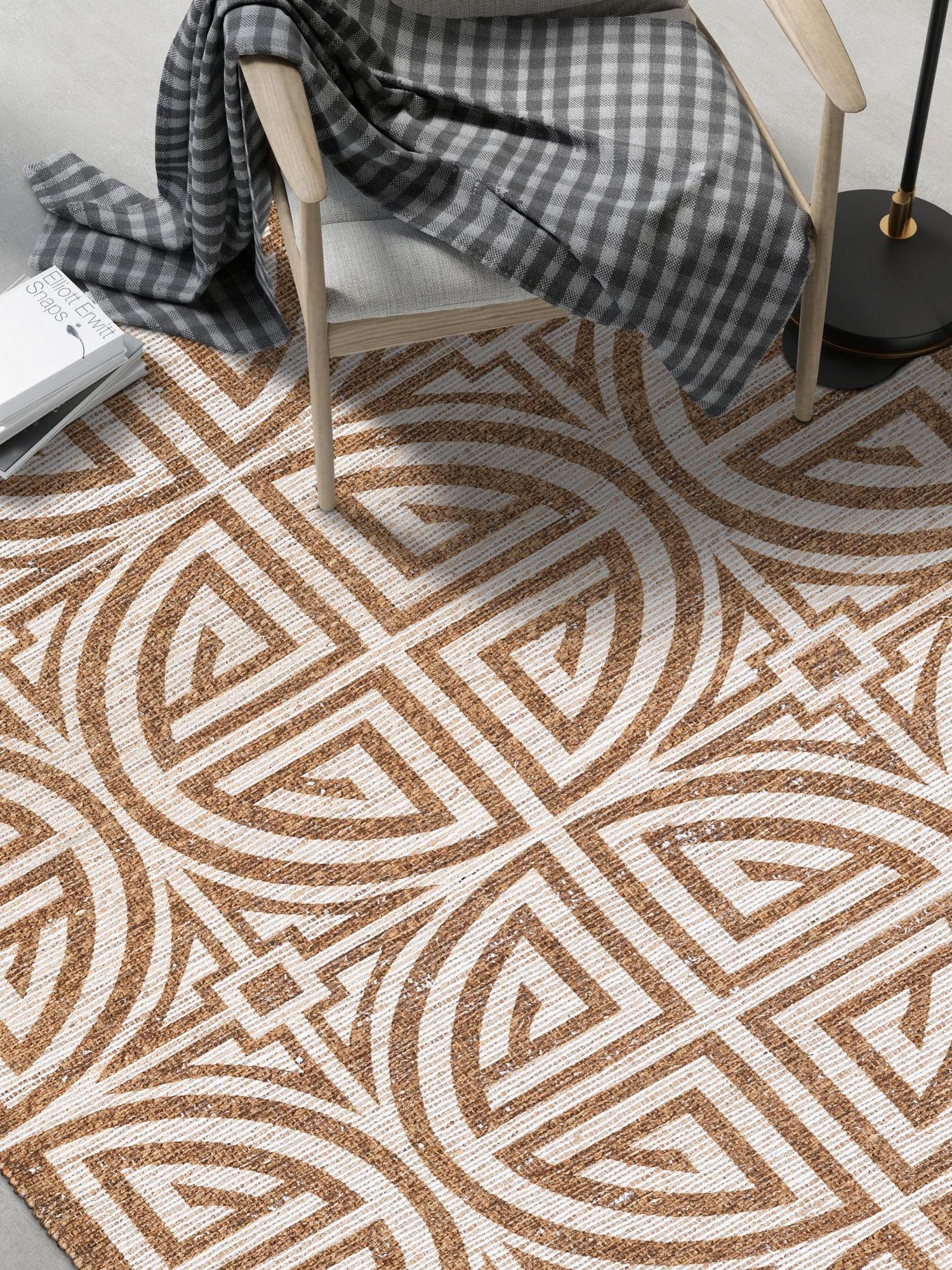 Light Brown and Ivory 7' 10 x 10' Chenille Jute Rectangle Area Rug Vintage Distressed Boho All Natural Eco-Friendly Sustainable Carpet for Living Dining Office Dorm Rooms for Sale at Rug Engine