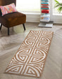 Light Brown and Ivory 2' 2 x 8' Chenille Jute Runner Area Rug Vintage Distressed Boho All Natural Eco-Friendly Sustainable Carpet for Living Dining Office Dorm Rooms for Sale at Rug Engine