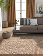 Light Brown and Ivory 7' 10 x 7' 10 Chenille Jute Square Area Rug Vintage Distressed Boho All Natural Eco-Friendly Sustainable Carpet for Living Dining Office Dorm Rooms for Sale at Rug Engine