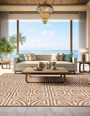 Light Brown and Ivory 7' 10 x 7' 10 Chenille Jute Square Area Rug Vintage Distressed Boho All Natural Eco-Friendly Sustainable Carpet for Living Dining Office Dorm Rooms for Sale at Rug Engine