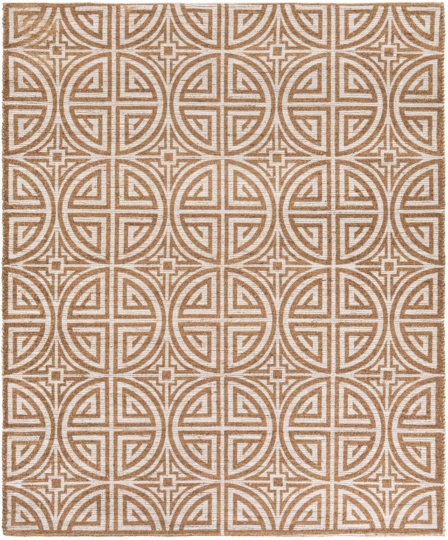 Light Brown and Ivory 7' 10 x 10' Chenille Jute Rectangle Area Rug Vintage Distressed Boho All Natural Eco-Friendly Sustainable Carpet for Living Dining Office Dorm Rooms for Sale at Rug Engine