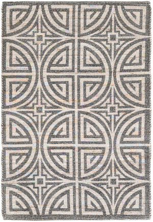 Gray and Ivory 4' 1 x 6' 1 Chenille Jute Rectangle Area Rug Vintage Distressed Boho All Natural Eco-Friendly Sustainable Carpet for Living Dining Office Dorm Rooms for Sale at Rug Engine