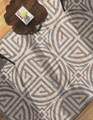 Gray and Ivory 5' 1 x 8' Chenille Jute Rectangle Area Rug Vintage Distressed Boho All Natural Eco-Friendly Sustainable Carpet for Living Dining Office Dorm Rooms for Sale at Rug Engine