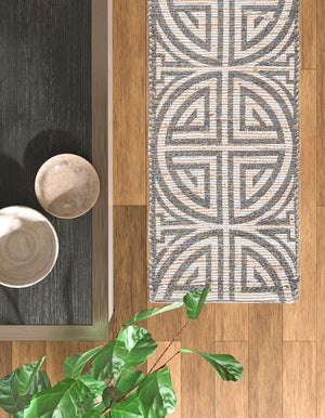 Gray and Ivory 2' 2 x 8' Chenille Jute Runner Area Rug Vintage Distressed Boho All Natural Eco-Friendly Sustainable Carpet for Living Dining Office Dorm Rooms for Sale at Rug Engine