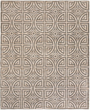 Gray and Ivory 7' 10 x 10' Chenille Jute Rectangle Area Rug Vintage Distressed Boho All Natural Eco-Friendly Sustainable Carpet for Living Dining Office Dorm Rooms for Sale at Rug Engine