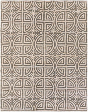 Gray and Ivory 9' x 12' Chenille Jute Rectangle Area Rug Vintage Distressed Boho All Natural Eco-Friendly Sustainable Carpet for Living Dining Office Dorm Rooms for Sale at Rug Engine