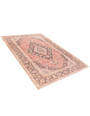 Red 4' 1 x 6' 1 Chenille Jute Rectangle Area Rug Vintage Distressed Boho All Natural Eco-Friendly Sustainable Carpet for Living Dining Office Dorm Rooms for Sale at Rug Engine
