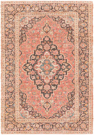 Red 4' 1 x 6' 1 Chenille Jute Rectangle Area Rug Vintage Distressed Boho All Natural Eco-Friendly Sustainable Carpet for Living Dining Office Dorm Rooms for Sale at Rug Engine