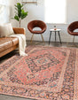 Red 7' 10 x 10' Chenille Jute Rectangle Area Rug Vintage Distressed Boho All Natural Eco-Friendly Sustainable Carpet for Living Dining Office Dorm Rooms for Sale at Rug Engine