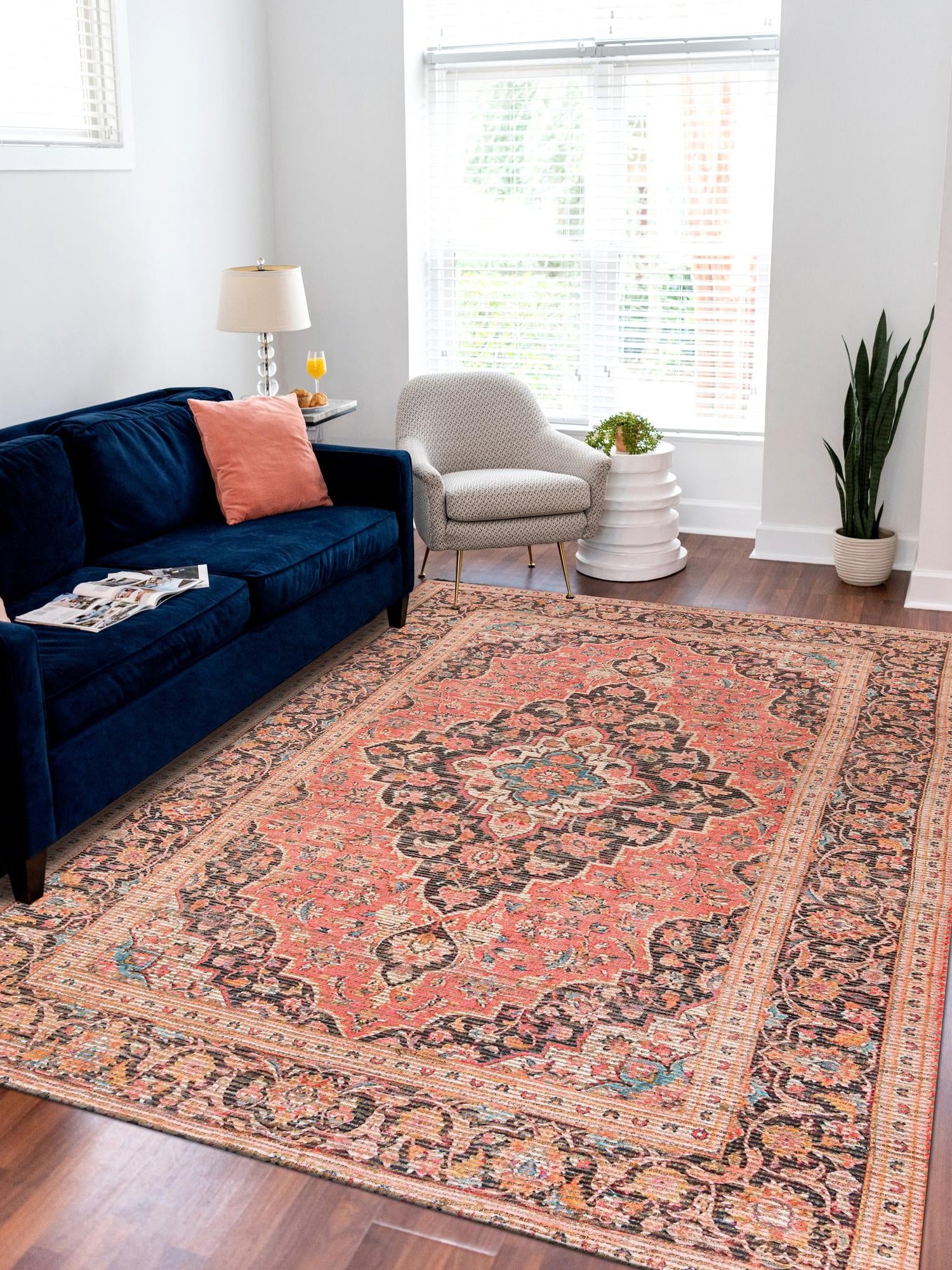 Red 9' x 12' Chenille Jute Rectangle Area Rug Vintage Distressed Boho All Natural Eco-Friendly Sustainable Carpet for Living Dining Office Dorm Rooms for Sale at Rug Engine