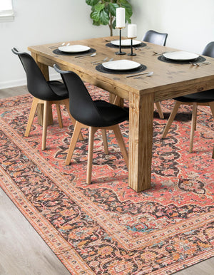 Red 9' x 12' Chenille Jute Rectangle Area Rug Vintage Distressed Boho All Natural Eco-Friendly Sustainable Carpet for Living Dining Office Dorm Rooms for Sale at Rug Engine