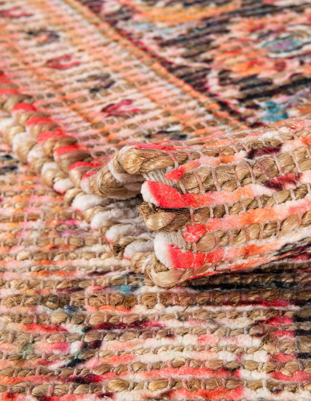 Red 9' x 12' Chenille Jute Rectangle Area Rug Vintage Distressed Boho All Natural Eco-Friendly Sustainable Carpet for Living Dining Office Dorm Rooms for Sale at Rug Engine