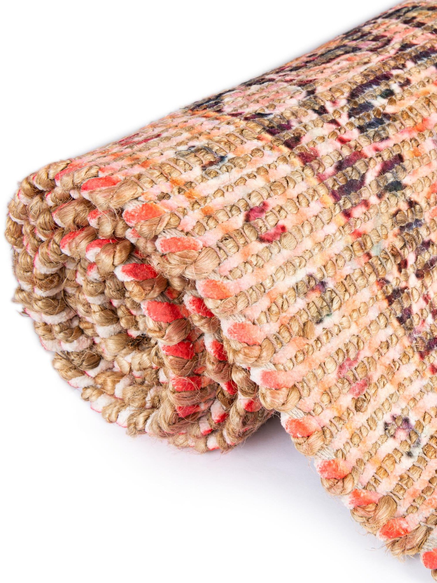 Red 9' x 12' Chenille Jute Rectangle Area Rug Vintage Distressed Boho All Natural Eco-Friendly Sustainable Carpet for Living Dining Office Dorm Rooms for Sale at Rug Engine