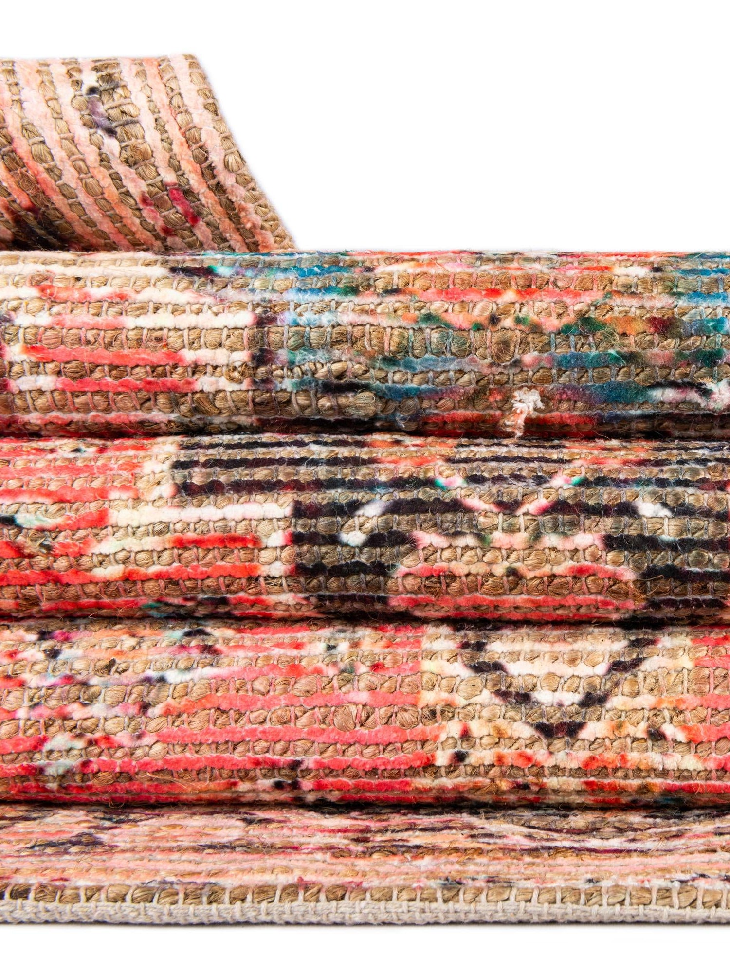 Red 9' x 12' Chenille Jute Rectangle Area Rug Vintage Distressed Boho All Natural Eco-Friendly Sustainable Carpet for Living Dining Office Dorm Rooms for Sale at Rug Engine