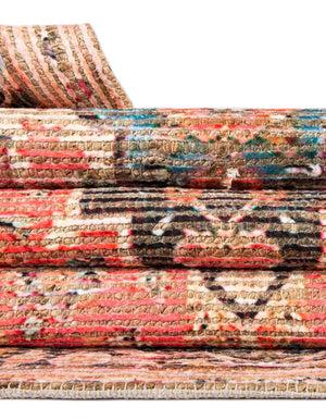Red 9' x 12' Chenille Jute Rectangle Area Rug Vintage Distressed Boho All Natural Eco-Friendly Sustainable Carpet for Living Dining Office Dorm Rooms for Sale at Rug Engine
