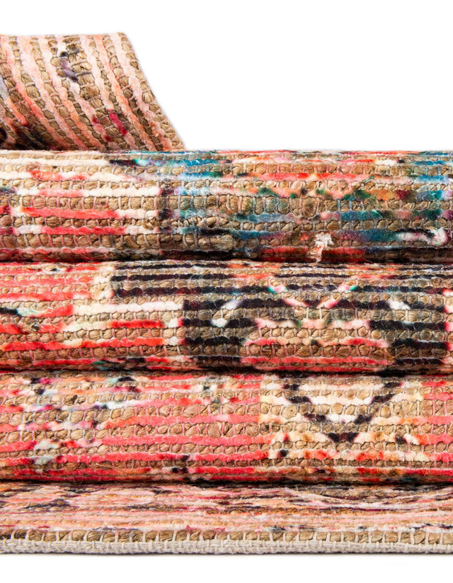 Red 9' x 12' Chenille Jute Rectangle Area Rug Vintage Distressed Boho All Natural Eco-Friendly Sustainable Carpet for Living Dining Office Dorm Rooms for Sale at Rug Engine
