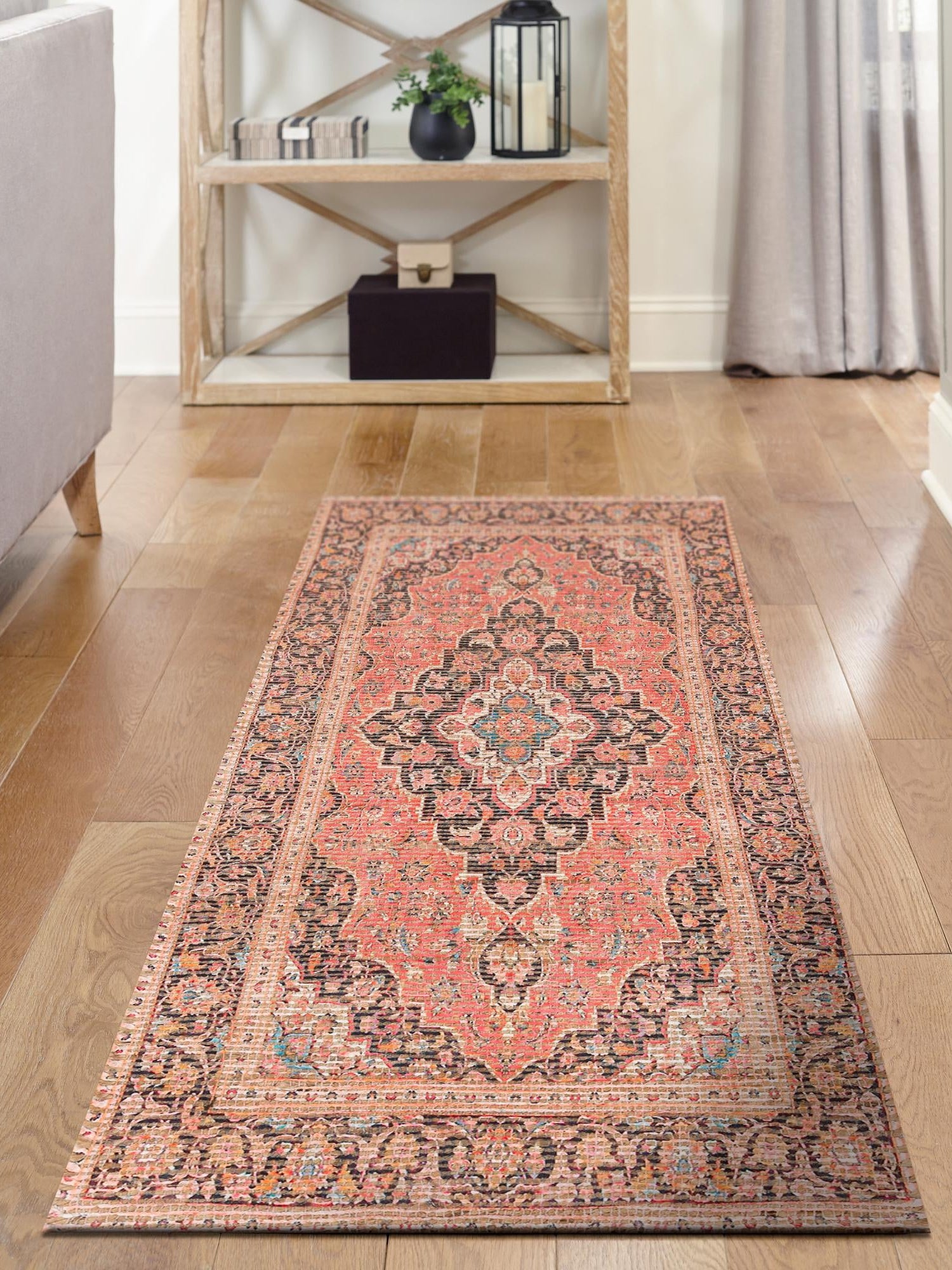 Red 2' 2 x 6' 1 Chenille Jute Runner Area Rug Vintage Distressed Boho All Natural Eco-Friendly Sustainable Carpet for Living Dining Office Dorm Rooms for Sale at Rug Engine