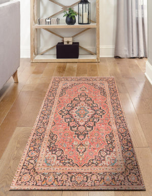 Red 2' 2 x 6' 1 Chenille Jute Runner Area Rug Vintage Distressed Boho All Natural Eco-Friendly Sustainable Carpet for Living Dining Office Dorm Rooms for Sale at Rug Engine