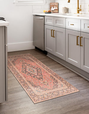 Red 2' 2 x 6' 1 Chenille Jute Runner Area Rug Vintage Distressed Boho All Natural Eco-Friendly Sustainable Carpet for Living Dining Office Dorm Rooms for Sale at Rug Engine