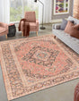 Red 7' 10 x 7' 10 Chenille Jute Square Area Rug Vintage Distressed Boho All Natural Eco-Friendly Sustainable Carpet for Living Dining Office Dorm Rooms for Sale at Rug Engine