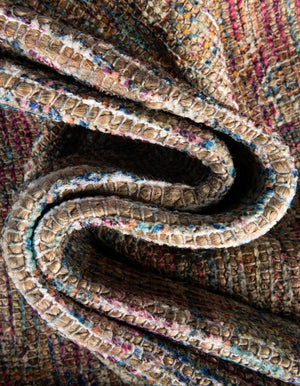 Antique Red and Blue 5' 1 x 8' Chenille Jute Rectangle Area Rug Vintage Distressed Boho All Natural Eco-Friendly Sustainable Carpet for Living Dining Office Dorm Rooms for Sale at Rug Engine