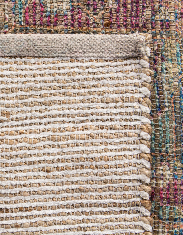 Antique Red and Blue 5' 1 x 8' Chenille Jute Rectangle Area Rug Vintage Distressed Boho All Natural Eco-Friendly Sustainable Carpet for Living Dining Office Dorm Rooms for Sale at Rug Engine