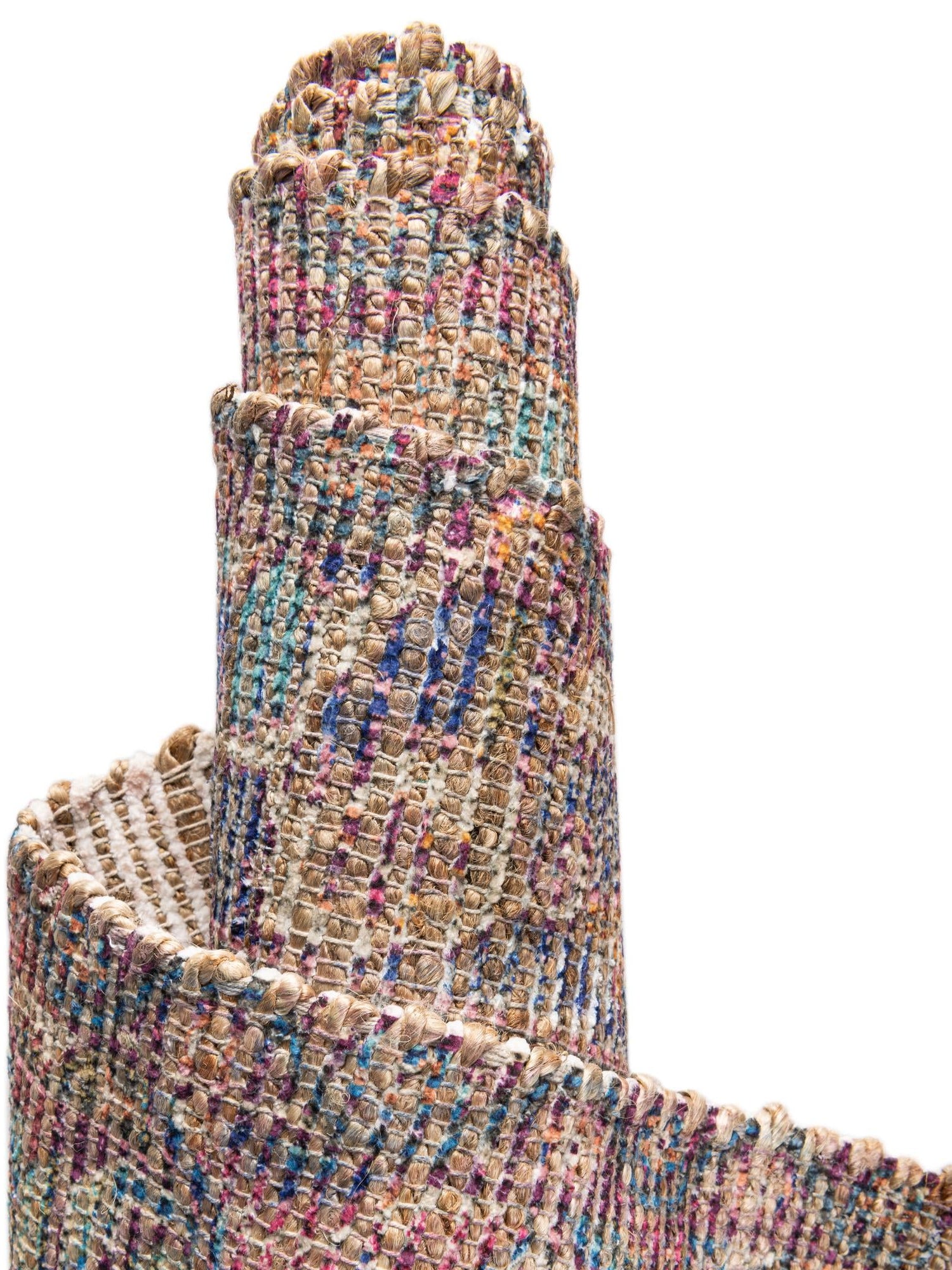 Antique Red and Blue 6' 1 x 9' Chenille Jute Rectangle Area Rug Vintage Distressed Boho All Natural Eco-Friendly Sustainable Carpet for Living Dining Office Dorm Rooms for Sale at Rug Engine