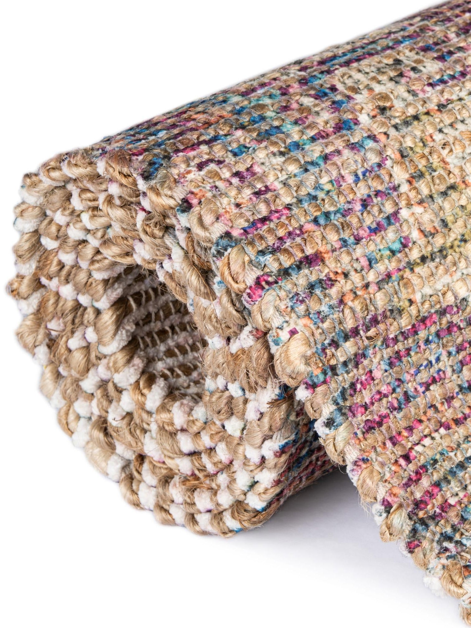 Antique Red and Blue 5' 1 x 8' Chenille Jute Rectangle Area Rug Vintage Distressed Boho All Natural Eco-Friendly Sustainable Carpet for Living Dining Office Dorm Rooms for Sale at Rug Engine