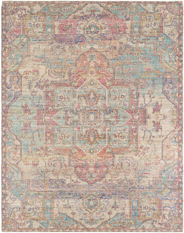 Antique Red and Blue 7' 10 x 10' Chenille Jute Rectangle Area Rug Vintage Distressed Boho All Natural Eco-Friendly Sustainable Carpet for Living Dining Office Dorm Rooms for Sale at Rug Engine