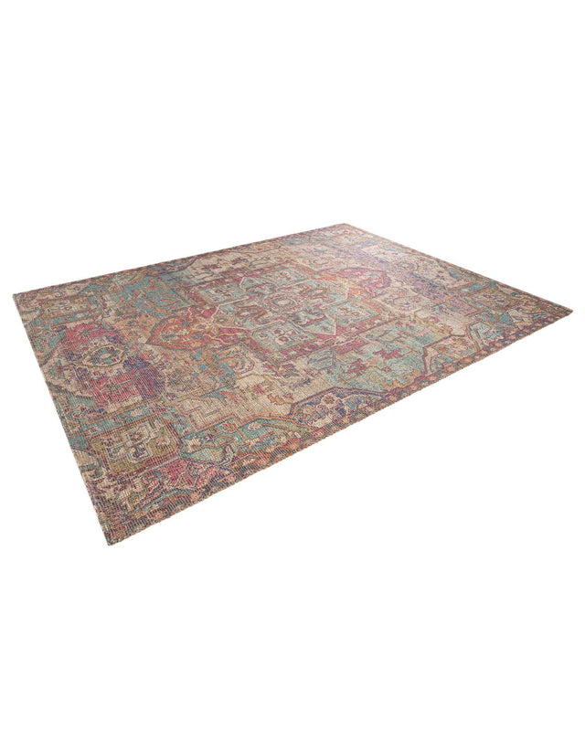 Antique Red and Blue 9' x 12' Chenille Jute Rectangle Area Rug Vintage Distressed Boho All Natural Eco-Friendly Sustainable Carpet for Living Dining Office Dorm Rooms for Sale at Rug Engine