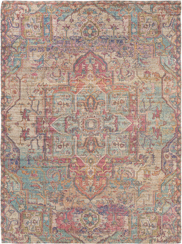 Antique Red and Blue 9' x 12' Chenille Jute Rectangle Area Rug Vintage Distressed Boho All Natural Eco-Friendly Sustainable Carpet for Living Dining Office Dorm Rooms for Sale at Rug Engine