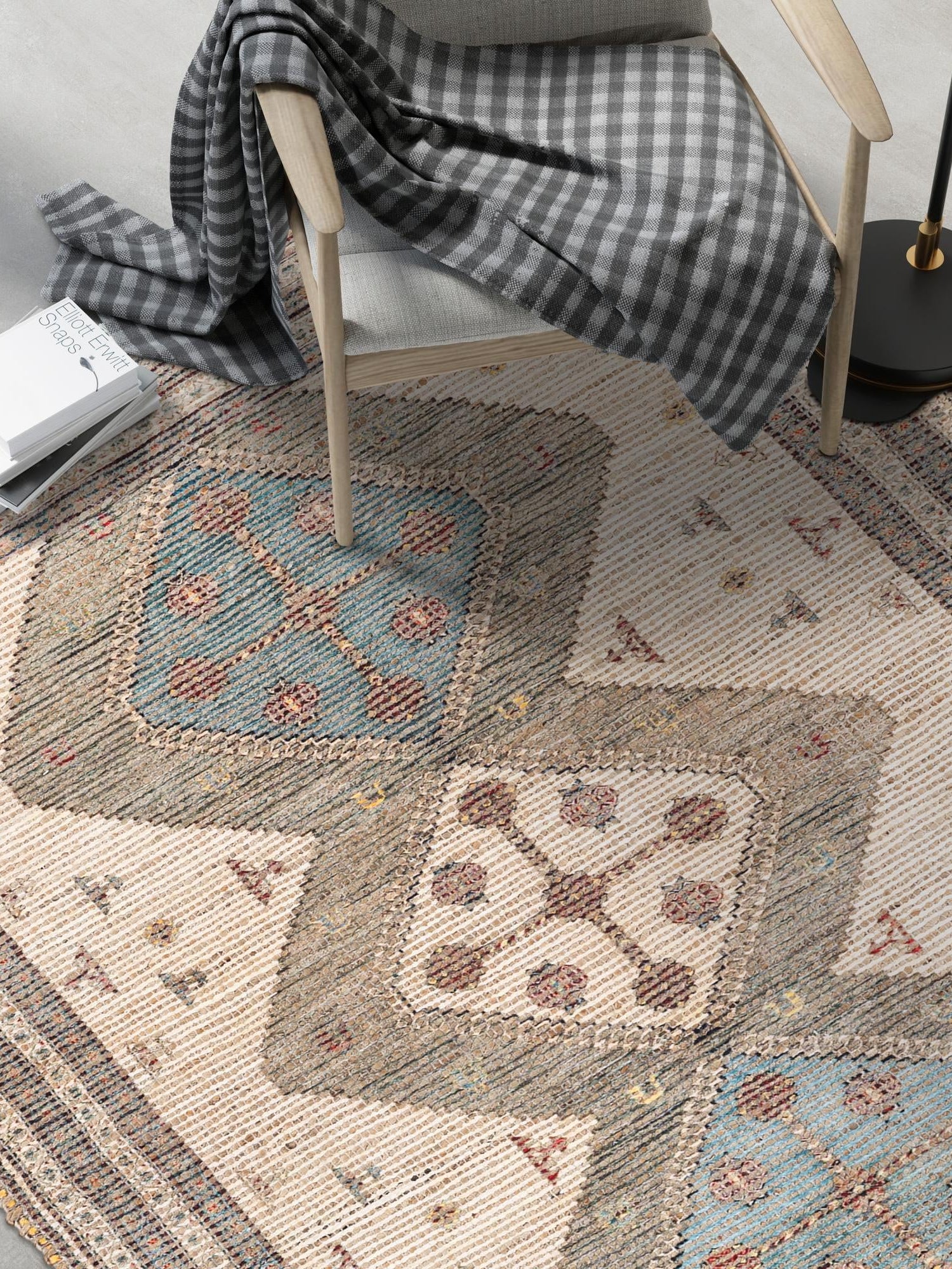 Beige 9' x 12' Chenille Jute Rectangle Area Rug Vintage Distressed Boho All Natural Eco-Friendly Sustainable Carpet for Living Dining Office Dorm Rooms for Sale at Rug Engine