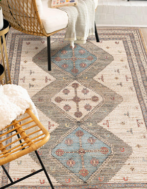 Beige 6' 1 x 9' Chenille Jute Rectangle Area Rug Vintage Distressed Boho All Natural Eco-Friendly Sustainable Carpet for Living Dining Office Dorm Rooms for Sale at Rug Engine
