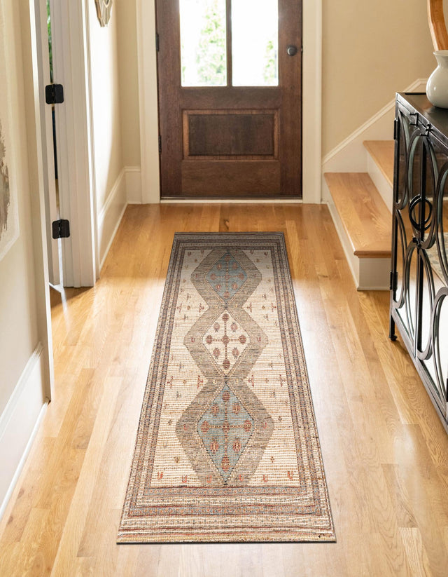 Beige 2' 2 x 8' Chenille Jute Runner Area Rug Vintage Distressed Boho All Natural Eco-Friendly Sustainable Carpet for Living Dining Office Dorm Rooms for Sale at Rug Engine