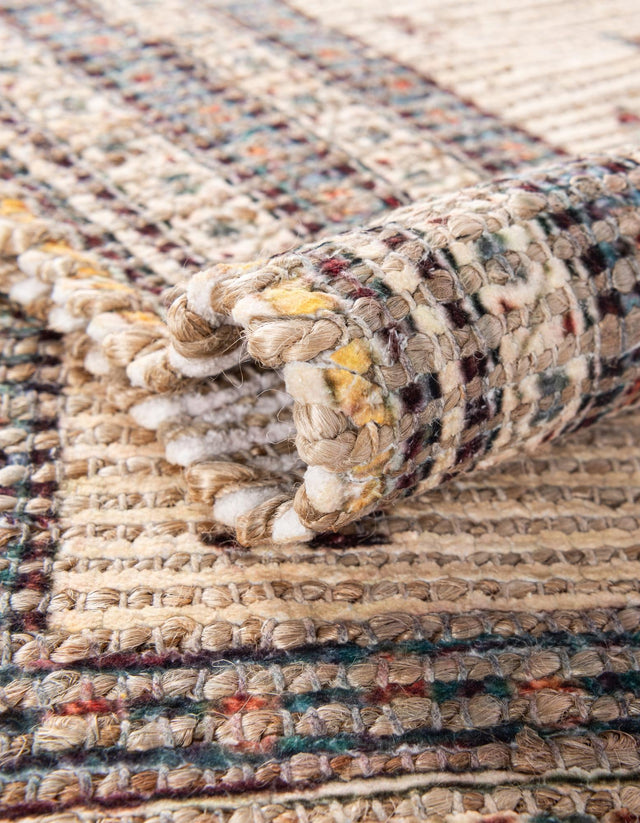Beige 2' 2 x 8' Chenille Jute Runner Area Rug Vintage Distressed Boho All Natural Eco-Friendly Sustainable Carpet for Living Dining Office Dorm Rooms for Sale at Rug Engine