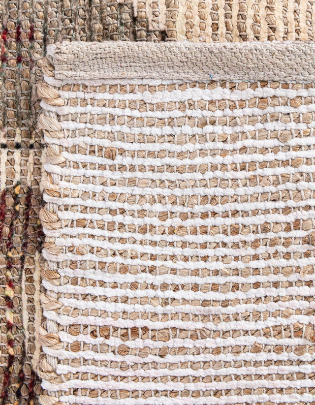 Beige 2' 2 x 8' Chenille Jute Runner Area Rug Vintage Distressed Boho All Natural Eco-Friendly Sustainable Carpet for Living Dining Office Dorm Rooms for Sale at Rug Engine