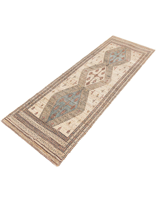 Beige 2' 2 x 6' 1 Chenille Jute Runner Area Rug Vintage Distressed Boho All Natural Eco-Friendly Sustainable Carpet for Living Dining Office Dorm Rooms for Sale at Rug Engine