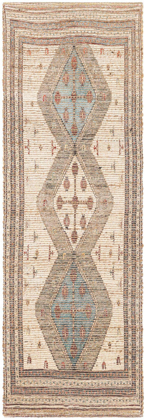 Beige 2' 2 x 6' 1 Chenille Jute Runner Area Rug Vintage Distressed Boho All Natural Eco-Friendly Sustainable Carpet for Living Dining Office Dorm Rooms for Sale at Rug Engine