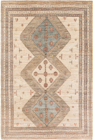 Beige 6' 1 x 9' Chenille Jute Rectangle Area Rug Vintage Distressed Boho All Natural Eco-Friendly Sustainable Carpet for Living Dining Office Dorm Rooms for Sale at Rug Engine