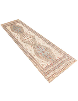 Beige 2' 2 x 8' Chenille Jute Runner Area Rug Vintage Distressed Boho All Natural Eco-Friendly Sustainable Carpet for Living Dining Office Dorm Rooms for Sale at Rug Engine