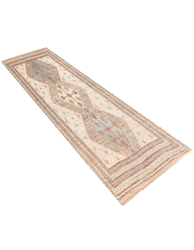 Beige 2' 2 x 8' Chenille Jute Runner Area Rug Vintage Distressed Boho All Natural Eco-Friendly Sustainable Carpet for Living Dining Office Dorm Rooms for Sale at Rug Engine