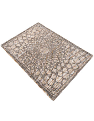 Charcoal and Ivory 2' x 3' 1 Chenille Jute Rectangle Area Rug Vintage Distressed Boho All Natural Eco-Friendly Sustainable Carpet for Living Dining Office Dorm Rooms for Sale at Rug Engine