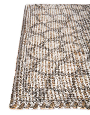 Charcoal and Ivory 2' x 3' 1 Chenille Jute Rectangle Area Rug Vintage Distressed Boho All Natural Eco-Friendly Sustainable Carpet for Living Dining Office Dorm Rooms for Sale at Rug Engine