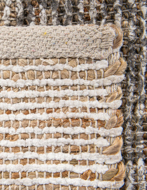 Charcoal and Ivory 2' x 3' 1 Chenille Jute Rectangle Area Rug Vintage Distressed Boho All Natural Eco-Friendly Sustainable Carpet for Living Dining Office Dorm Rooms for Sale at Rug Engine