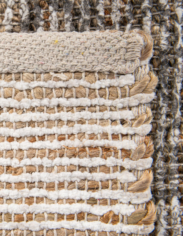 Charcoal and Ivory 2' x 3' 1 Chenille Jute Rectangle Area Rug Vintage Distressed Boho All Natural Eco-Friendly Sustainable Carpet for Living Dining Office Dorm Rooms for Sale at Rug Engine
