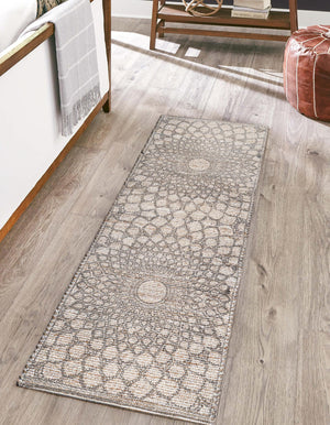 Charcoal and Ivory 2' 2 x 6' 1 Chenille Jute Runner Area Rug Vintage Distressed Boho All Natural Eco-Friendly Sustainable Carpet for Living Dining Office Dorm Rooms for Sale at Rug Engine