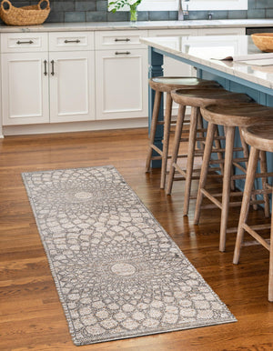 Charcoal and Ivory 2' 2 x 8' Chenille Jute Runner Area Rug Vintage Distressed Boho All Natural Eco-Friendly Sustainable Carpet for Living Dining Office Dorm Rooms for Sale at Rug Engine