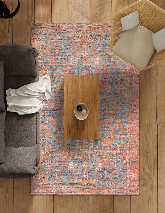 Antique Blue 9' x 12' Chenille Jute Rectangle Area Rug Vintage Distressed Boho All Natural Eco-Friendly Sustainable Carpet for Living Dining Office Dorm Rooms for Sale at Rug Engine