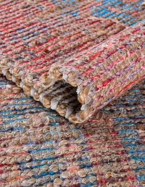 Antique Blue 9' x 12' Chenille Jute Rectangle Area Rug Vintage Distressed Boho All Natural Eco-Friendly Sustainable Carpet for Living Dining Office Dorm Rooms for Sale at Rug Engine