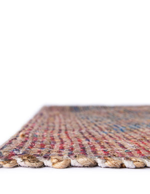 Antique Blue 9' x 12' Chenille Jute Rectangle Area Rug Vintage Distressed Boho All Natural Eco-Friendly Sustainable Carpet for Living Dining Office Dorm Rooms for Sale at Rug Engine